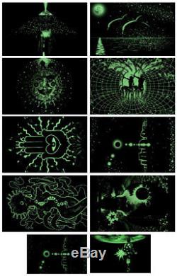 10 POSTERS UV Blacklight Fluorescent Glow-In-The-Dark Psychedelic Psy Goa Art