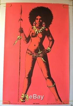 (10) War Queen Vintage Blacklight Poster Psychedelic Afro Pin-up Lot Posters