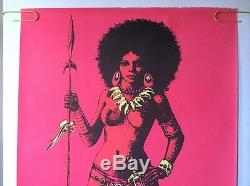 (10) War Queen Vintage Blacklight Poster Psychedelic Afro Pin-up Lot Posters