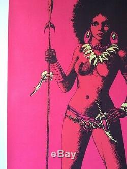 (10) War Queen Vintage Blacklight Poster Psychedelic Afro Pin-up Lot Posters