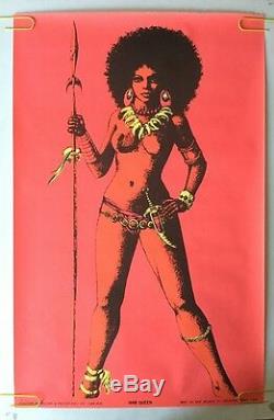 (10) War Queen Vintage Blacklight Poster Psychedelic Afro Pin-up Lot Posters