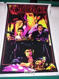 #1868 Scarface- Black Light Poster 23x 35 Flocked