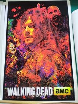 #1960 Walking Dead Daryl (flocked) Black Light Poster