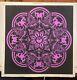 1967 J. Miller. A Sirkia Peace Mandala Purple Blacklight Silk Screen Poster Usa