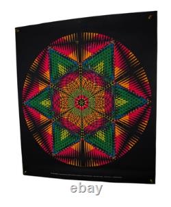 1968 Star Mandala Psychedelic Kaleidoscope Nancy Parker Blacklight Poster