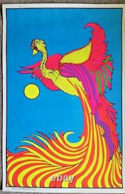 1968 Steve Sachs Blacklight Psychedelic Art Poster 1960s Hippie Original