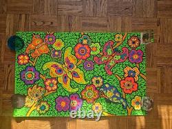 1968 Third Eye Black Light Poster 740 Butterflies & Dogwood Orlando Macbeth UV