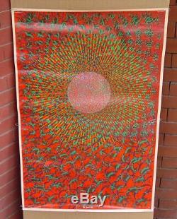 1968 WILFRED SATTY THE INNER EYE Psychedelic Blacklight Poster ESTATE FRESH