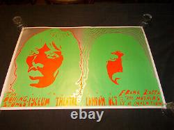+++ 1969/1974 ROLLING STONES FRANK ZAPPA Lyceum London Blacklight Poster by L. W