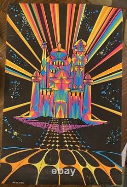 1969 Black Light Day Glow Poster Third Eye Inc. House of Stone M. Rhoads Trippy