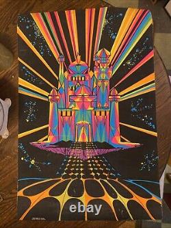 1969 Black Light Day Glow Poster Third Eye Inc. House of Stone M. Rhoads Trippy