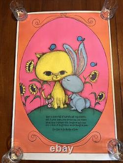 1969 Blacklight POSTER Recipe of LOVE Sunflowers Gary Patterson 23x35 SHIPS FREE