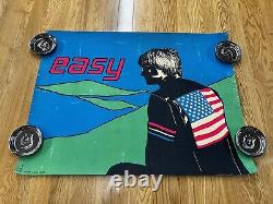 1969 Easy Rider Peter Fonda Black Light Poster