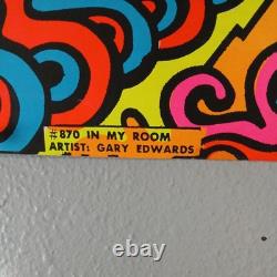 1969 Hippie Blacklight Poster IN MY ROOM Gary Edwards, Third Eye Psychedelic