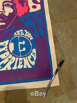 1969 Vintage WOODSTOCK Band JIMI HENDRIX Are You Experienced BLACKLIGHT POSTER