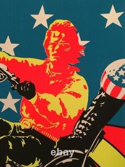 1970-60's Vintage Super Cycle Blacklight Poster Psychedelic Motorcycle EASYRIDER