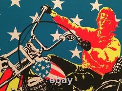 1970-60's Vintage Super Cycle Blacklight Poster Psychedelic Motorcycle EASYRIDER