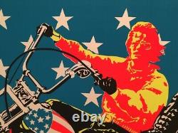 1970-60's Vintage Super Cycle Blacklight Poster Psychedelic Motorcycle EASYRIDER