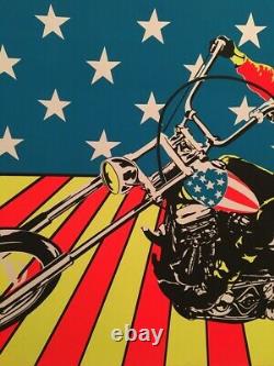 1970-60's Vintage Super Cycle Blacklight Poster Psychedelic Motorcycle EASYRIDER