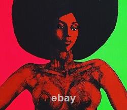 1970 Afro-Dite Pro Arts Black Light Large Poster Afrodelic Black Americana Rare