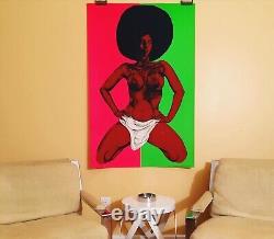 1970 Afro-Dite Pro Arts Black Light Large Poster Afrodelic Black Americana Rare