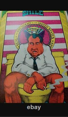 1970 BLACKLIGHT POSTER Richard Nixon Things could be worse GAWDAWFUL GRAPHICS