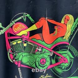 1970 BLACK LIGHT BIKER POSTER LADY GODIVA JMS Generation Gap RR7-Y01