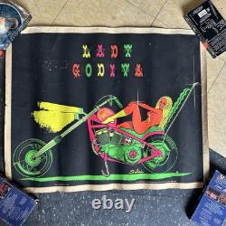 1970 BLACK LIGHT BIKER POSTER LADY GODIVA JMS Generation Gap RR7-Y01