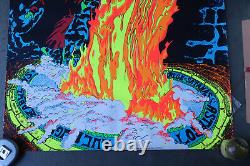 1970 Rege Rising SATANAS Pro Arts Black Light Poster Demon Devil Fire 42x28