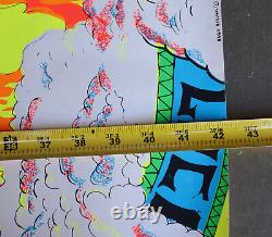 1970 Rege Rising SATANAS Pro Arts Black Light Poster Demon Devil Fire 42x28