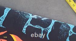 1970 Rege Rising SATANAS Pro Arts Black Light Poster Demon Devil Fire 42x28