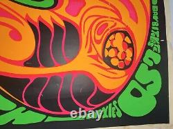 1970 TWO Government Propaganda Psychedelic ANTI-DRUG Black Light POSTER LSD ACID