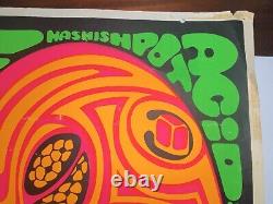 1970 TWO Government Propaganda Psychedelic ANTI-DRUG Black Light POSTER LSD ACID