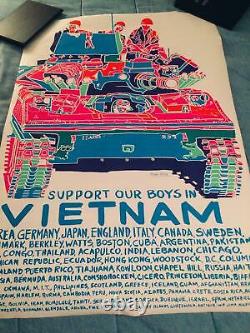 1970 Vintage Support Our Boys In Vietnam Black Light Poster 24x 35 (RARE!)