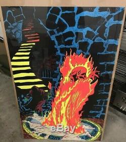 1970's Lucifer Rege Rising SATANAS Satan Black Light Poster Large