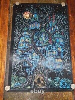 1970's Very Rare Tree House Blacklight poster, Wester Grapgics, Vintage-Original