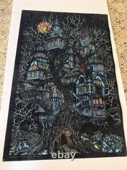 1970's Very Rare Tree House Blacklight poster, Wester Grapgics, Vintage-Original