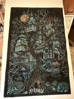 1970's Very Rare Tree House Blacklight poster, Wester Grapgics, Vintage-Original