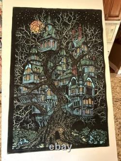 1970's Very Rare Tree House Blacklight poster, Wester Grapgics, Vintage-Original