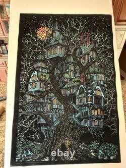 1970's Very Rare Tree House Blacklight poster, Wester Grapgics, Vintage-Original