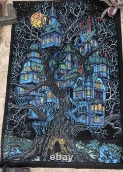 1970's Very Rare Tree House Blacklight poster, Wester Graphics, Vintage-Original