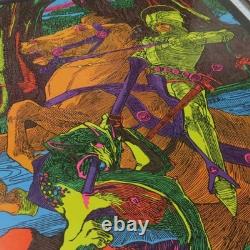 1970s Fantasy blacklight poster Dragon and Saint George Original Owner
