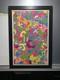 1970s Psychedelic Love Blacklight Poster Professionally Framed