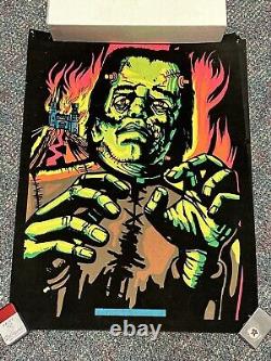 1970s Velvet Blacklight Poster Frankenstein Original! 1976 Very Rare