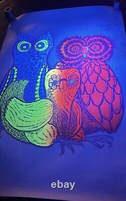 1971 Artko LeRoy Olson psychedelic blacklight headshop poster OWLS 23x35 Turnbow