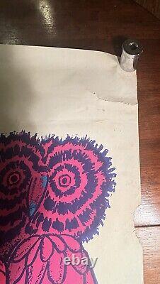 1971 Artko LeRoy Olson psychedelic blacklight headshop poster OWLS 23x35 Turnbow