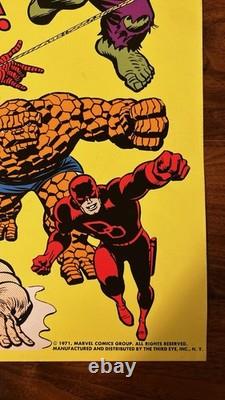 1971 MARVEL SUPER HEROES ARE HERE MARVEL THIRD EYE Black Light Poster