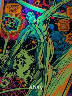 1971 Marvel Silver Surfer Third Eye Black Light Poster I'm Free 4005