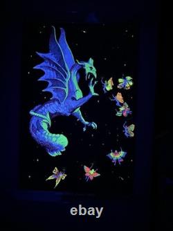 1971 PHANTASY ENCOUNTER Vintage BLACK LIGHT POSTER RICHARD FRICKMAN DRAGON FAIRY