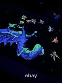 1971 PHANTASY ENCOUNTER Vintage BLACK LIGHT POSTER RICHARD FRICKMAN DRAGON FAIRY